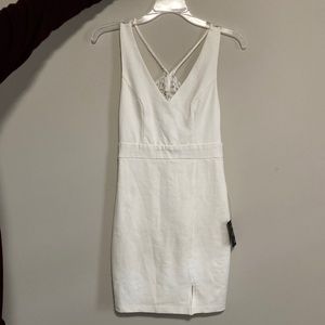 White Lulus dress with lace back.